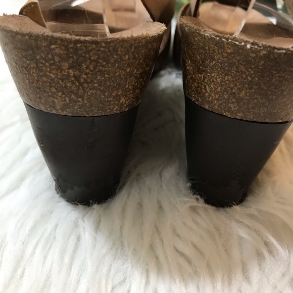 Pedro Iniesta Brown sling back Leather Cork Wedge - Picture 5 of 8